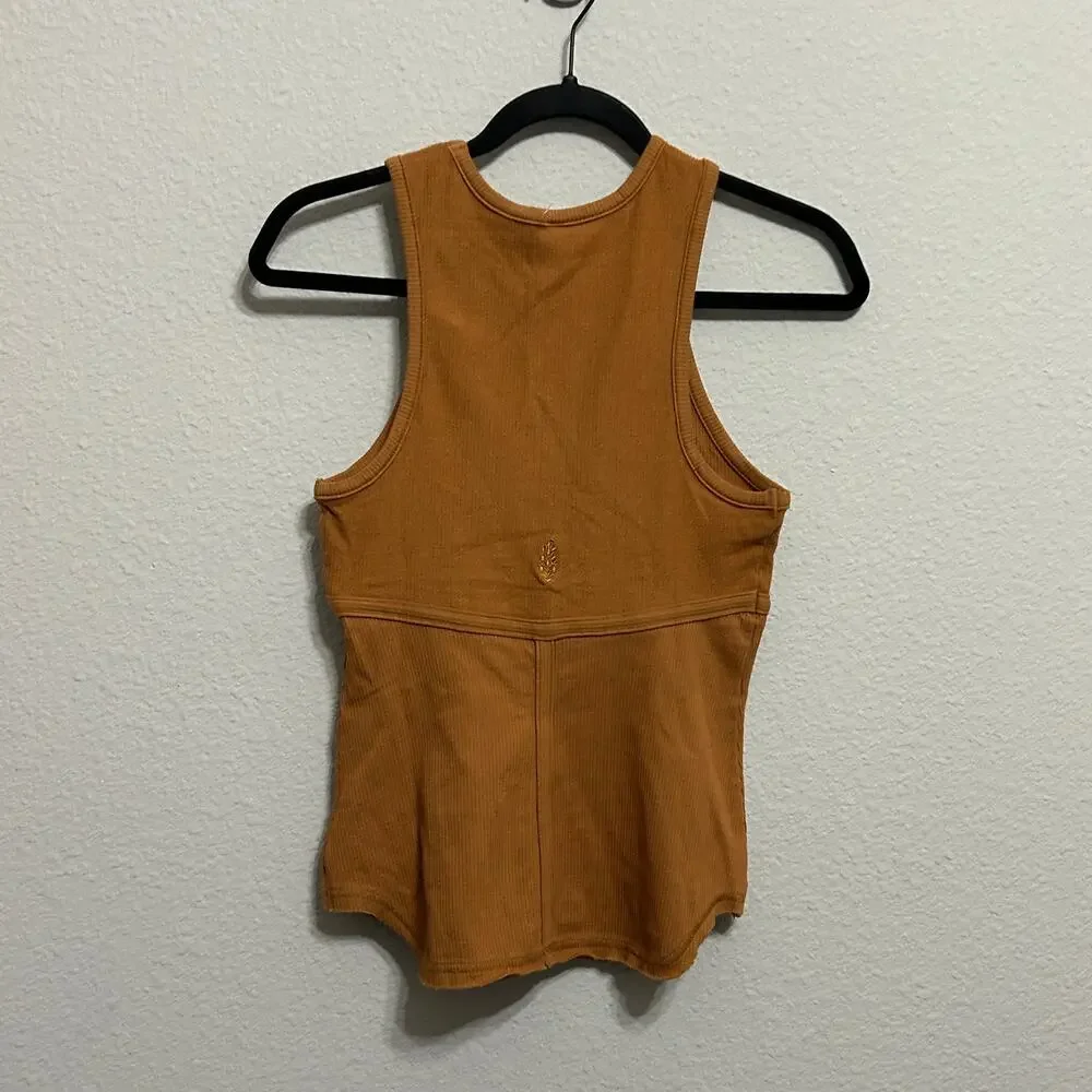 NEW Free People Headstart Sand Purple Corset Sleeveless Tank Top Md Athleisure - Picture 6 of 8